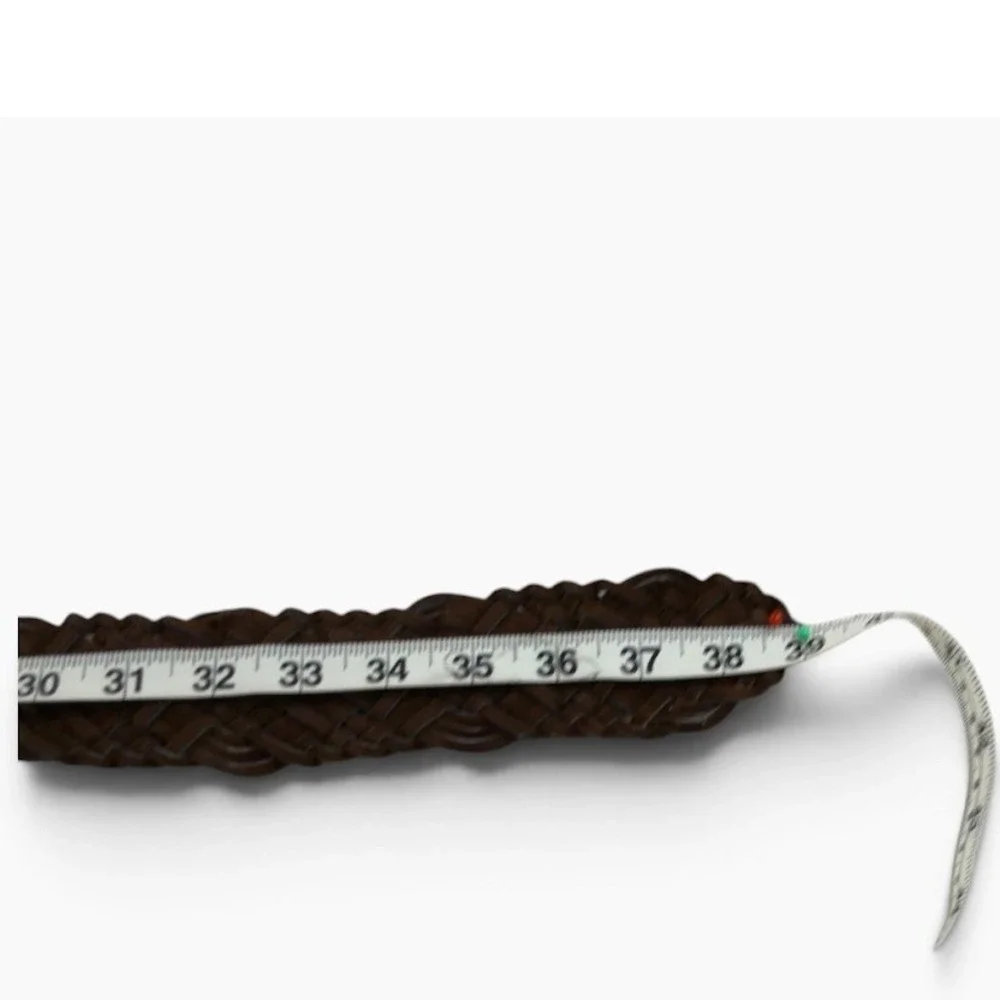Brown Braided Belt Womens Size 3 Wide Woven Boho Hippie 70s Style Suede Look 39
